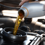 Liquid being poured into an engine